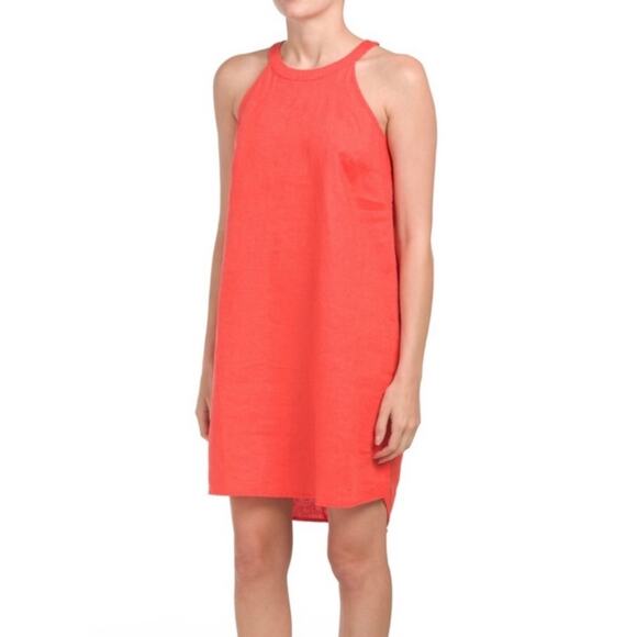 Sigrid Olsen 100% Linen Dress - Red Orange - Medium - Picture 2 of 12